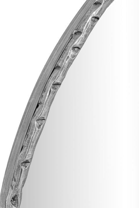 Jessa 36" Silver Iron Frame Mirror, 1 Piece