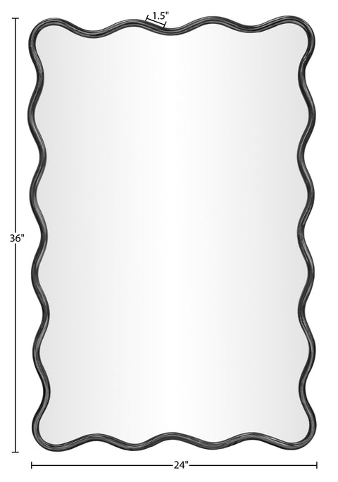 Hadley 24" Black Iron Frame Mirror, 1 Piece