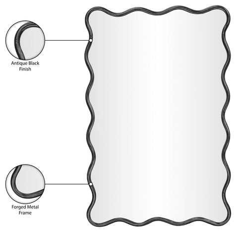 Hadley 24" Black Iron Frame Mirror, 1 Piece