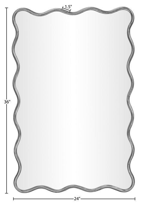 Hadley 24" Silver Iron Frame Mirror, 1 Piece
