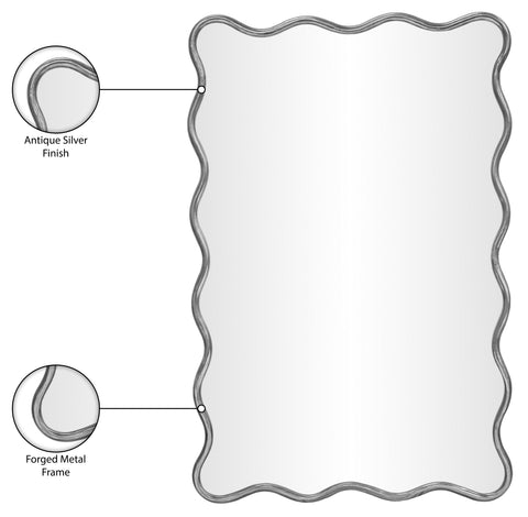 Hadley 24" Silver Iron Frame Mirror, 1 Piece