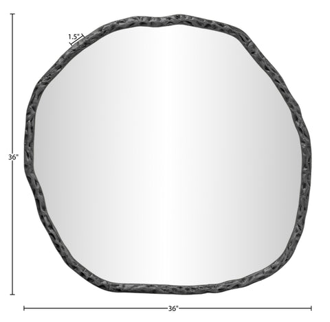 Alden 36" Black Iron Frame Mirror, 1 Piece
