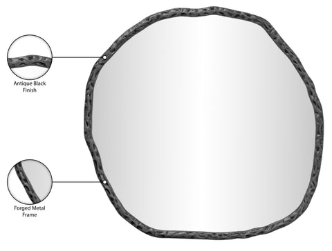 Alden 36" Black Iron Frame Mirror, 1 Piece
