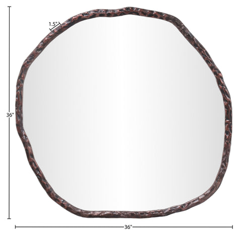 Alden 36" Brown Iron Frame Mirror, 1 Piece