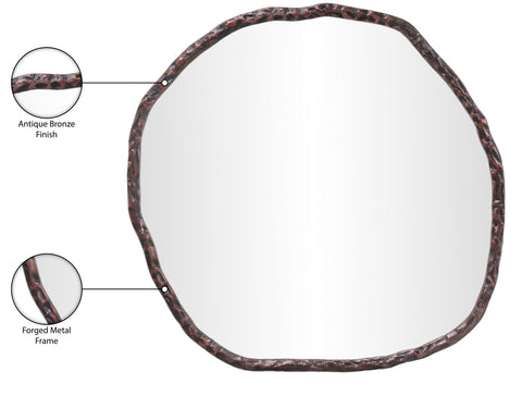 Alden 36" Brown Iron Frame Mirror, 1 Piece