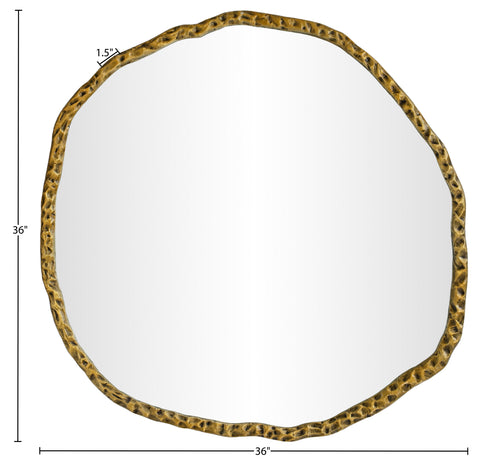 Alden 36" Gold Iron Frame Mirror, 1 Piece