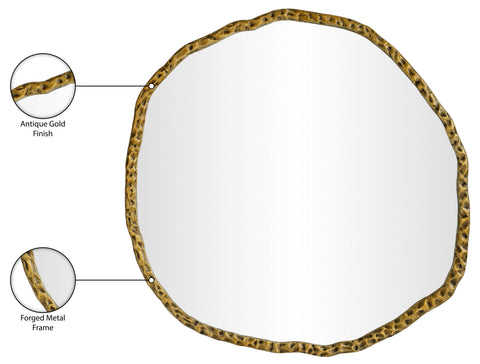 Alden 36" Gold Iron Frame Mirror, 1 Piece