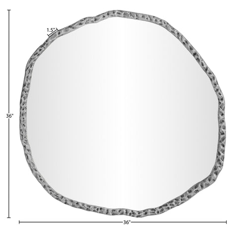 Alden 36" Silver Iron Frame Mirror, 1 Piece