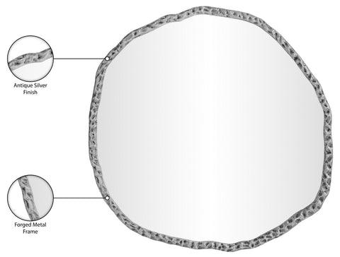 Alden 36" Silver Iron Frame Mirror, 1 Piece