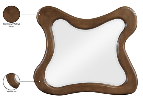 Willow 42" Brown Solid Wood Frame Mirror, 1 Piece