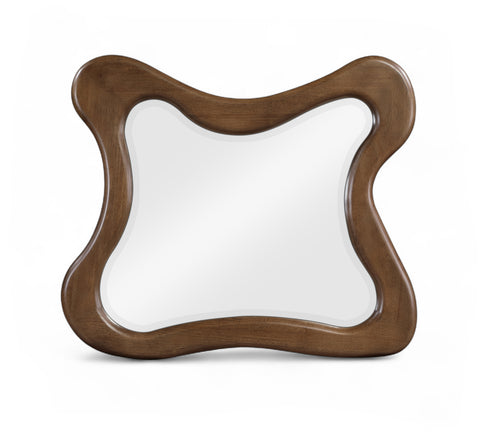 Willow 42" Brown Solid Wood Frame Mirror, 1 Piece