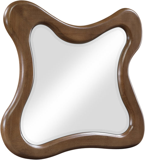 Willow 42" Brown Solid Wood Frame Mirror, 1 Piece
