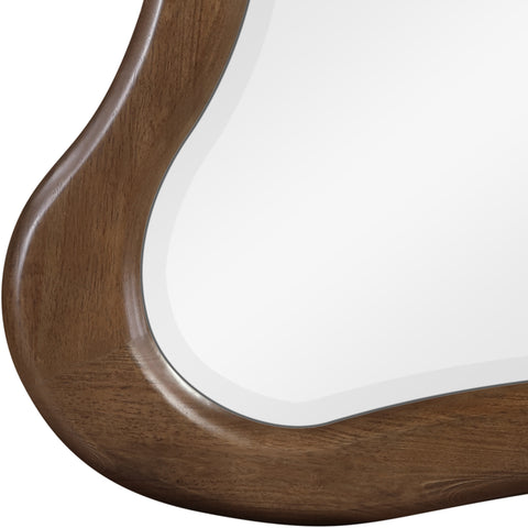 Willow 42" Brown Solid Wood Frame Mirror, 1 Piece