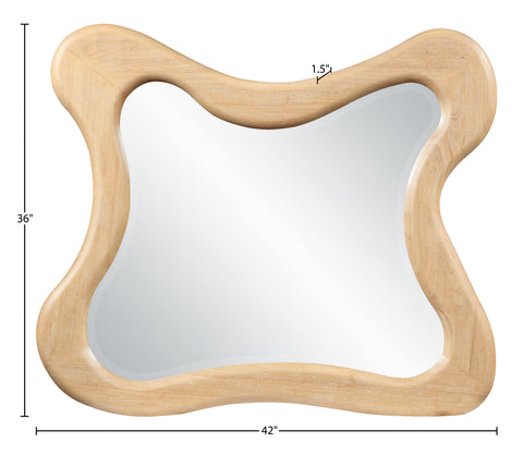 Willow 42" Natural Solid Wood Frame Mirror, 1 Piece