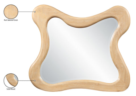 Willow 42" Natural Solid Wood Frame Mirror, 1 Piece