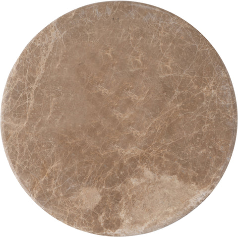 Quinn Beige Genuine Marble Top And Aluminum Base Drink Table, 1 Piece