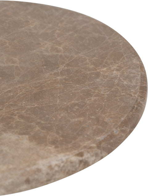 Quinn Beige Genuine Marble Top And Aluminum Base Drink Table, 1 Piece