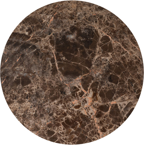 Quinn Brown Genuine Marble Top And Aluminum Base Drink Table, 1 Piece