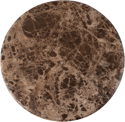 Quinn Brown Genuine Marble Top And Aluminum Base Drink Table, 1 Piece (Style 2)