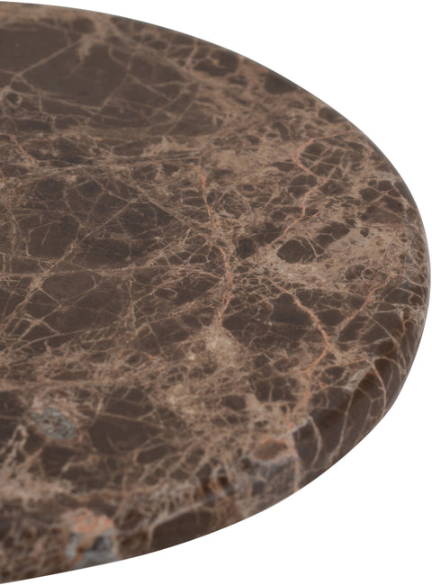 Quinn Brown Genuine Marble Top And Aluminum Base Drink Table, 1 Piece (Style 2)