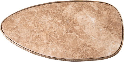 Farrah Beige Genuine Marble Top And Aluminum Base Coffee Table, 1 Piece