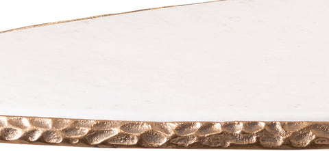 Farrah White Genuine Marble Top And Aluminum Base Coffee Table, 1 Piece