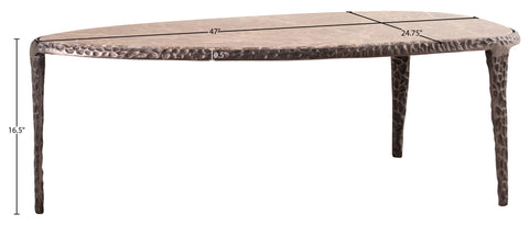 Farrah Brown Genuine Marble Top And Aluminum Base Coffee Table, 1 Piece (Style 2)