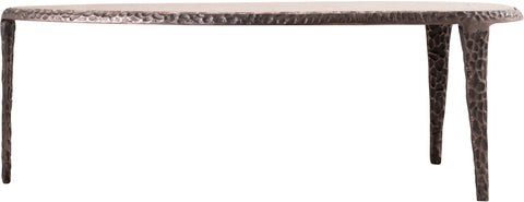 Farrah Brown Genuine Marble Top And Aluminum Base Coffee Table, 1 Piece (Style 2)
