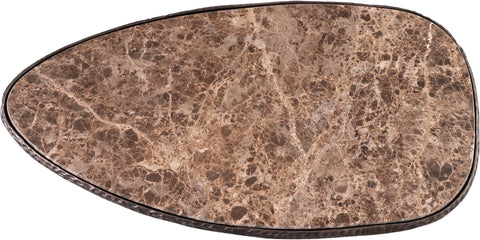 Farrah Brown Genuine Marble Top And Aluminum Base Coffee Table, 1 Piece (Style 2)