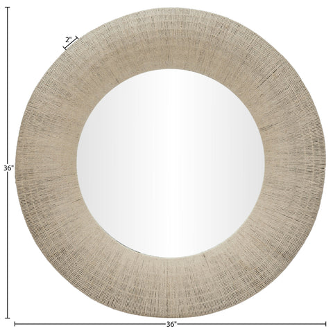 Selene 36" Natural 36" Jute Rope Frame Mirror, 1 Piece