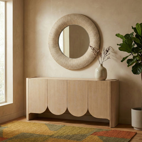 Selene 36" Natural 36" Jute Rope Frame Mirror, 1 Piece
