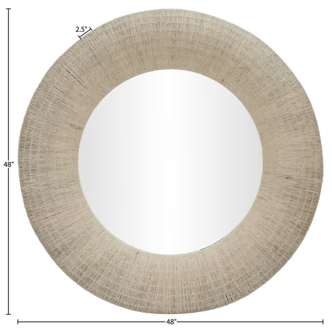 Selene 48" Natural 48" Jute Rope Frame Mirror, 1 Piece