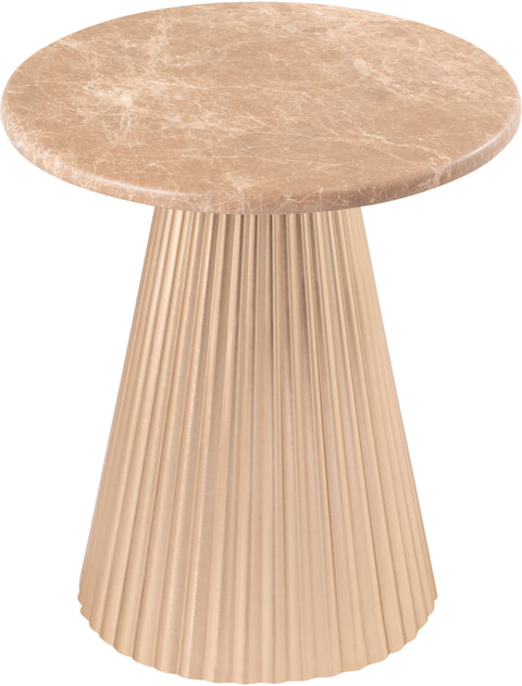 Harper Beige Genuine Marble Top And Iron Base End / Side Table, 1 Piece (Style 2)