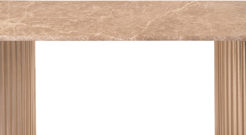 Harper Beige Genuine Marble Top And Iron Base Console Table, 1 Piece