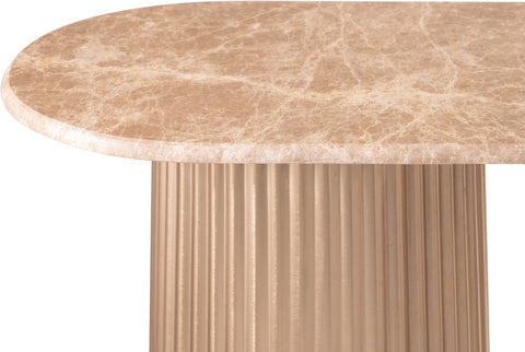 Harper Beige Genuine Marble Top And Iron Base Console Table, 1 Piece