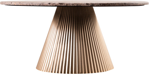 Harper Brown Genuine Marble Top And Iron Base Coffee Table, 1 Piece