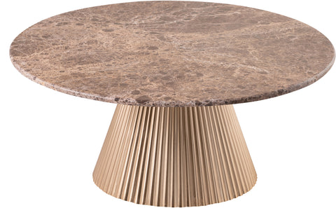 Harper Brown Genuine Marble Top And Iron Base Coffee Table, 1 Piece