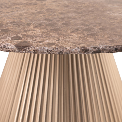 Harper Brown Genuine Marble Top And Iron Base Coffee Table, 1 Piece