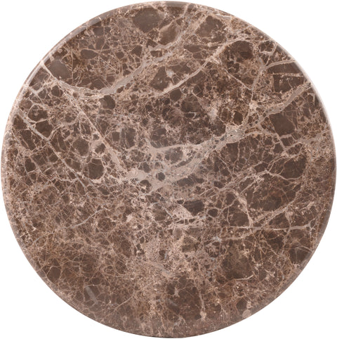 Harper Brown Genuine Marble Top And Iron Base End / Side Table, 1 Piece