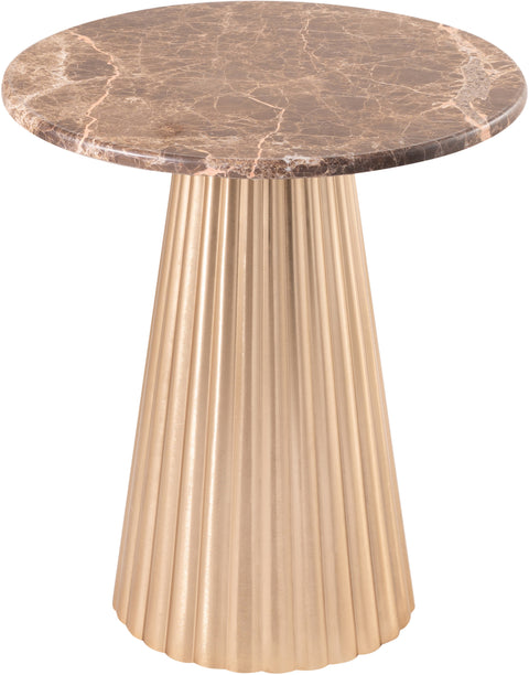 Harper Brown Genuine Marble Top And Iron Base End / Side Table, 1 Piece (Style 3)