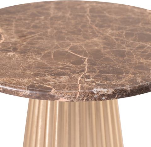 Harper Brown Genuine Marble Top And Iron Base End / Side Table, 1 Piece (Style 3)
