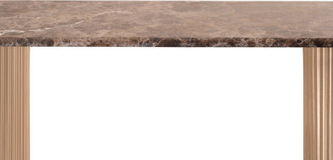 Harper Brown Genuine Marble Top And Iron Base Console Table, 1 Piece