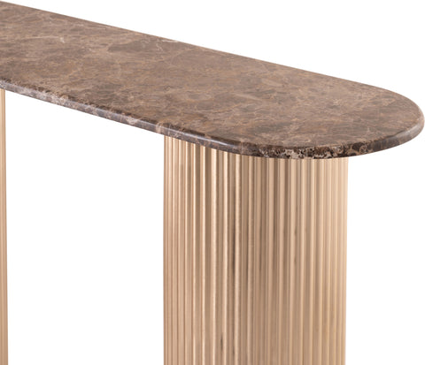 Harper Brown Genuine Marble Top And Iron Base Console Table, 1 Piece