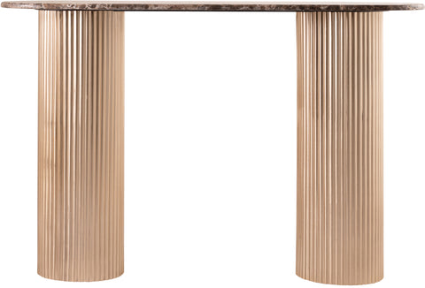 Harper Brown Genuine Marble Top And Iron Base Console Table, 1 Piece