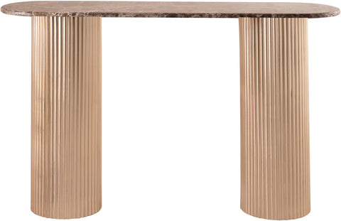 Harper Brown Genuine Marble Top And Iron Base Console Table, 1 Piece