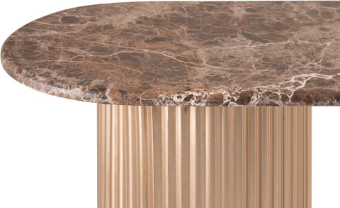 Harper Brown Genuine Marble Top And Iron Base Console Table, 1 Piece