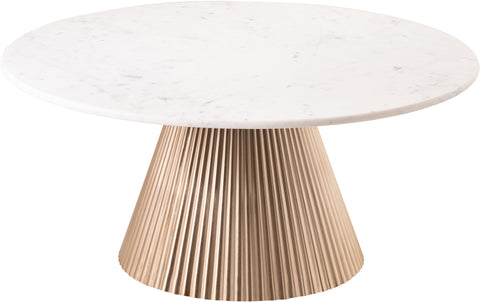 Harper White Genuine Marble Top And Iron Base Coffee Table, 1 Piece