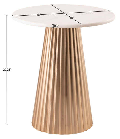 Harper White Genuine Marble Top And Iron Base End / Side Table, 1 Piece (Style 3)