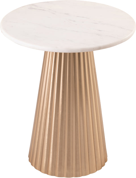 Harper White Genuine Marble Top And Iron Base End / Side Table, 1 Piece (Style 3)