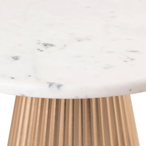 Harper White Genuine Marble Top And Iron Base End / Side Table, 1 Piece (Style 3)